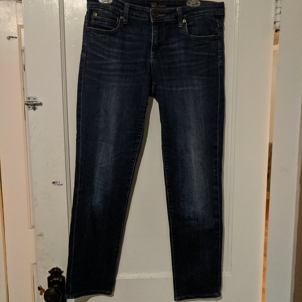 Kut from the Kloth Boyfriend Cut Ankle Jean Dark Wash Sz 6 NWOT